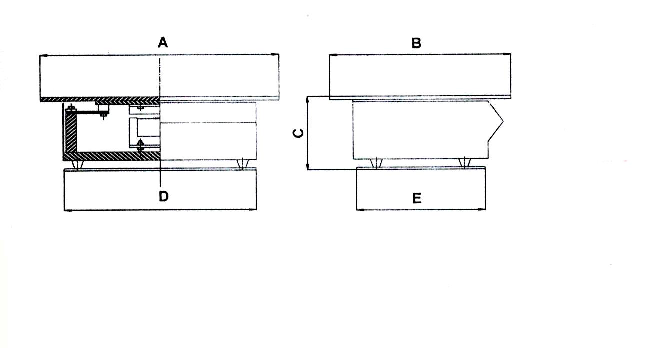 Desenho dimensional — Mesa Eletromagnética (Desenho dimensional)