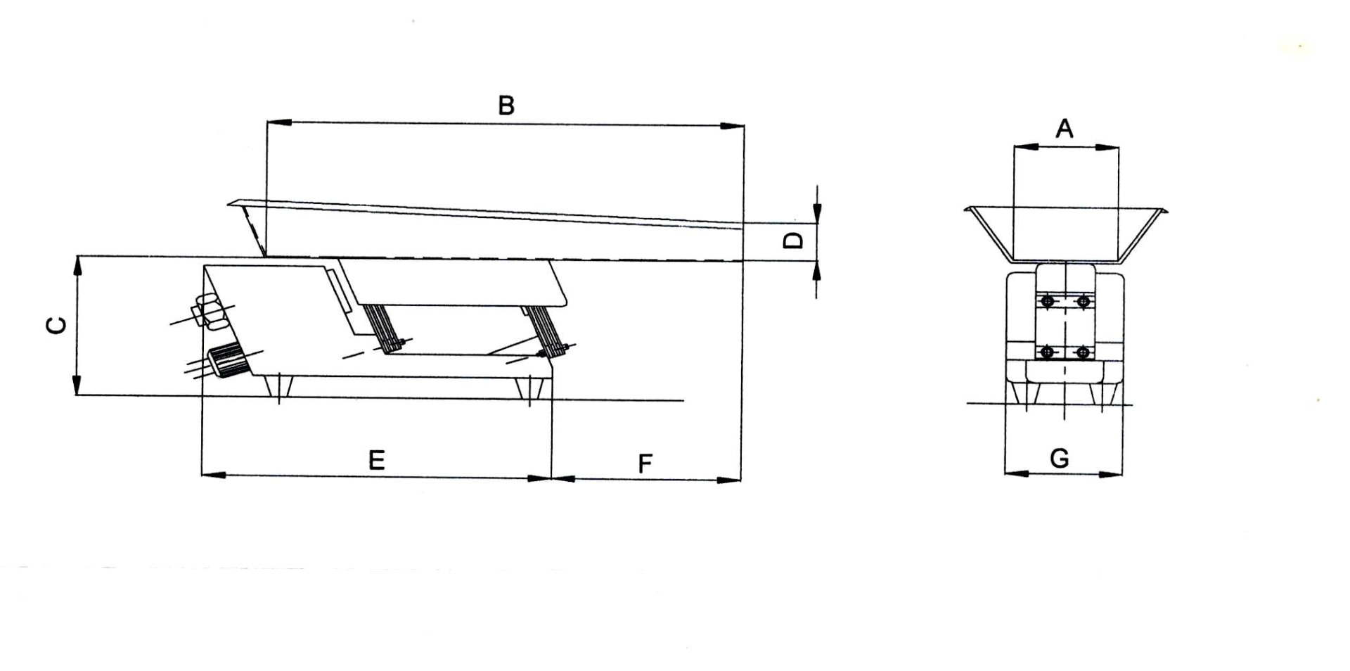 Desenho dimensional — Dosador Eletromagnético Sem Silo (Desenho dimensional)